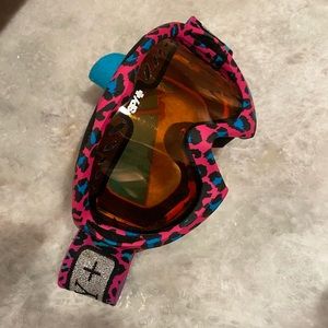 Youth Ski Goggles, girls cheetah print